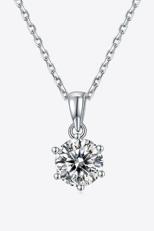 Refined Platinum Plated 1 Carat Moissanite Necklace - MXSTUDIO.COM