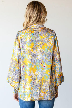 Refreshing Floral Lantern Sleeve Blouse - MXSTUDIO.COM