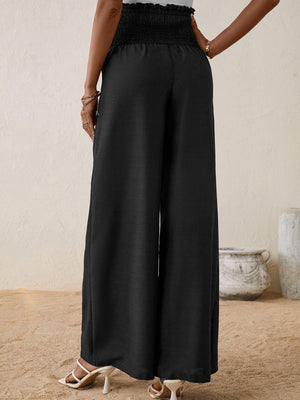 Regal Presence Black High Waisted Palazzo Pants - MXSTUDIO.COM