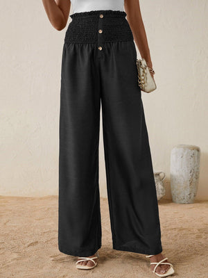 Regal Presence Black High Waisted Palazzo Pants - MXSTUDIO.COM