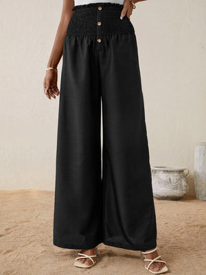 Regal Presence Black High Waisted Palazzo Pants - MXSTUDIO.COM