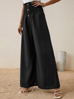 Regal Presence Black High Waisted Palazzo Pants - MXSTUDIO.COM