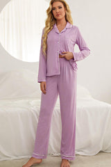 Relaxation Ready Contrast Piping Loungewear Set - MXSTUDIO.COM