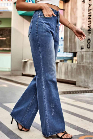 Relaxed Fit High Waist Wide Leg Jeans - MXSTUDIO.COM