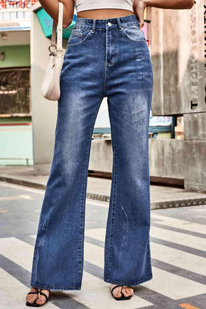 Relaxed Fit High Waist Wide Leg Jeans - MXSTUDIO.COM