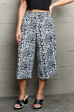 Relaxed Leopard High Waist Cullote Pants - MXSTUDIO.COM