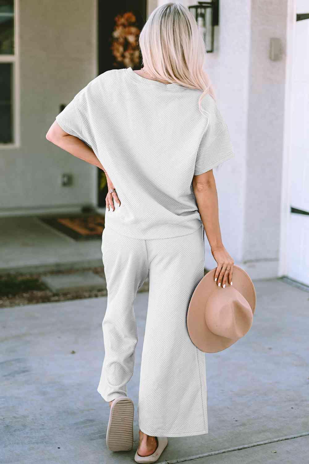 Relaxed Short Sleeve Top and Pants Set - MXSTUDIO.COM