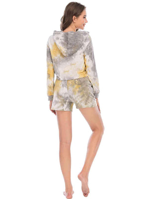 Relaxing Leisure Tie-Dye Hoodie and Shorts Set - MXSTUDIO.COM