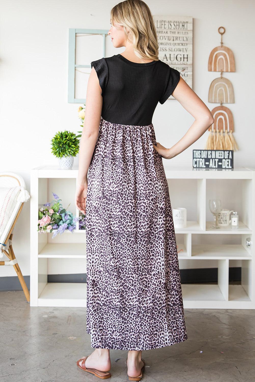 Relaxing Summer Leopard Print Maxi Dress - MXSTUDIO.COM