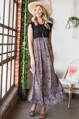 Relaxing Summer Leopard Print Maxi Dress - MXSTUDIO.COM