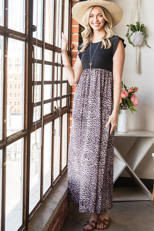 Relaxing Summer Leopard Print Maxi Dress - MXSTUDIO.COM