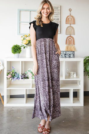 Relaxing Summer Leopard Print Maxi Dress - MXSTUDIO.COM