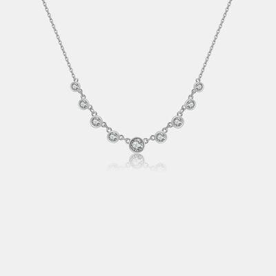 a diamond necklace on a white background