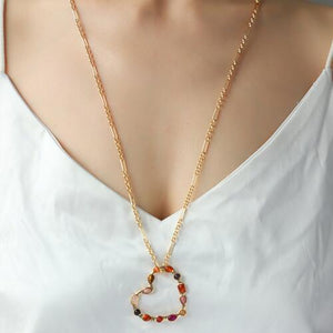 Remain Faithful Heart Pendant 18K Gold-Plated Necklace-MXSTUDIO.COM