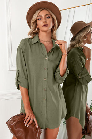 Remarkable Button Up Drop Shoulder Shirt - MXSTUDIO.COM