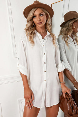 Remarkable Button Up Drop Shoulder Shirt - MXSTUDIO.COM