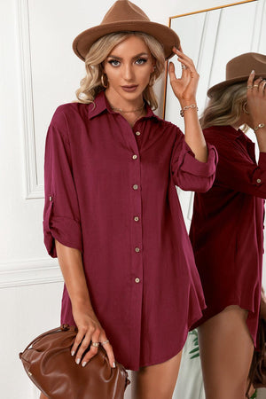 Remarkable Button Up Drop Shoulder Shirt - MXSTUDIO.COM