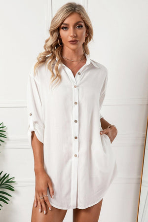 Remarkable Button Up Drop Shoulder Shirt - MXSTUDIO.COM