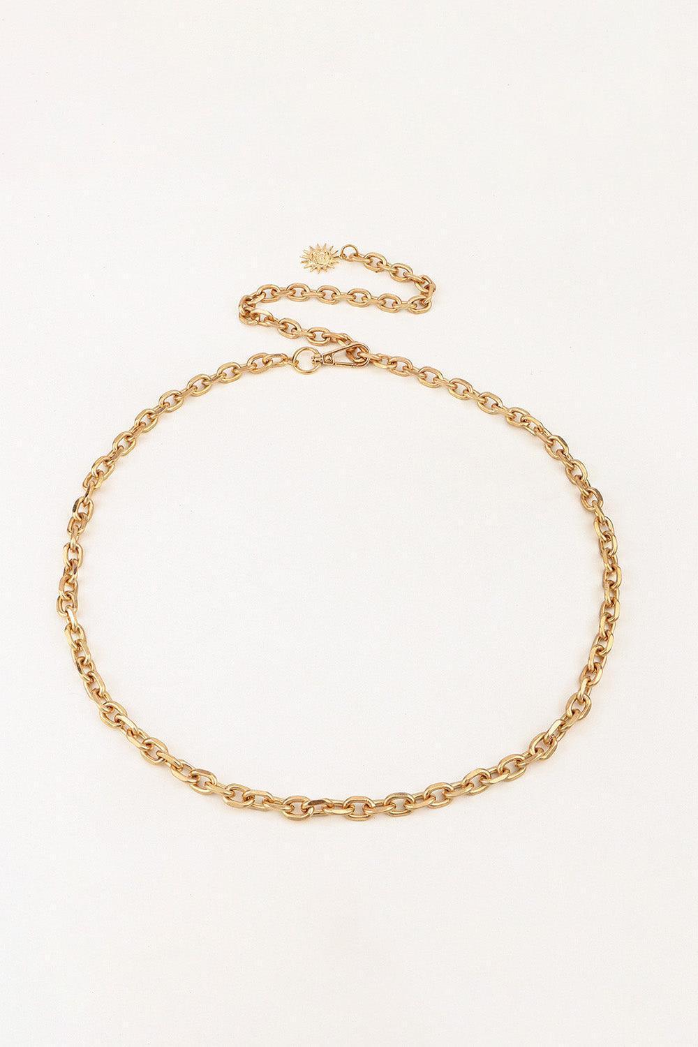 Remarkable Ensemble Sun Accent Gold Chain Link Belt - MXSTUDIO.COM