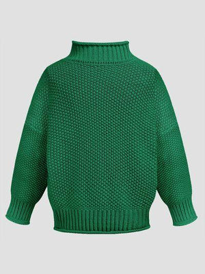 a green sweater with a turtle neck