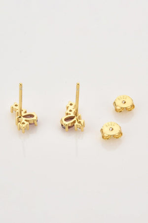 Renewing Zircon Accent Gold Plated Stud Earrings - MXSTUDIO.COM