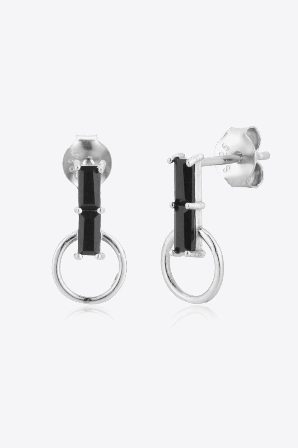 Renowned Zircon 925 Sterling Silver Drop Hoop Earrings - MXSTUDIO.COM