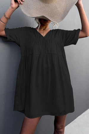 Resilient Woman Half Sleeve V Neck Dress - MXSTUDIO.COM