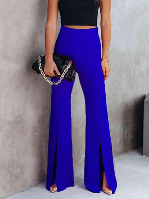 Retro Deluxe High Waist Slit Flare Pants - MXSTUDIO.COM