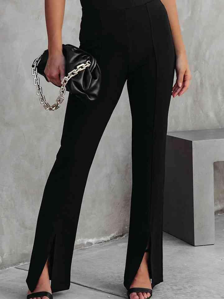 Retro Deluxe High Waist Slit Flare Pants - MXSTUDIO.COM