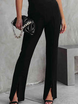 Retro Deluxe High Waist Slit Flare Pants - MXSTUDIO.COM