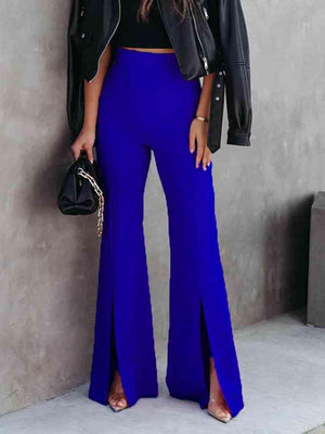 Retro Deluxe High Waist Slit Flare Pants - MXSTUDIO.COM