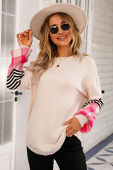 Retro Embrace Curved Hem Knit Pullover Sweater - MXSTUDIO.COM