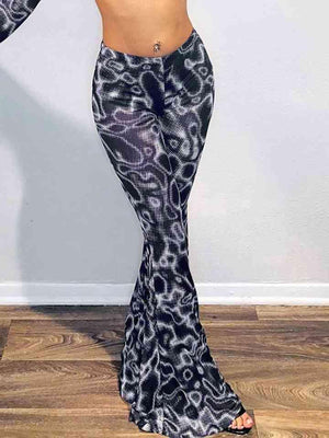 Retro Flair Printed Spandex Flare Pants - MXSTUDIO.COM