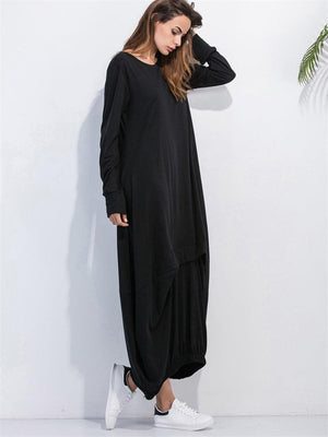 Ridiculously Comfy Long Sleeve Maxi Sweatshirt Dress - MXSTUDIO.COM