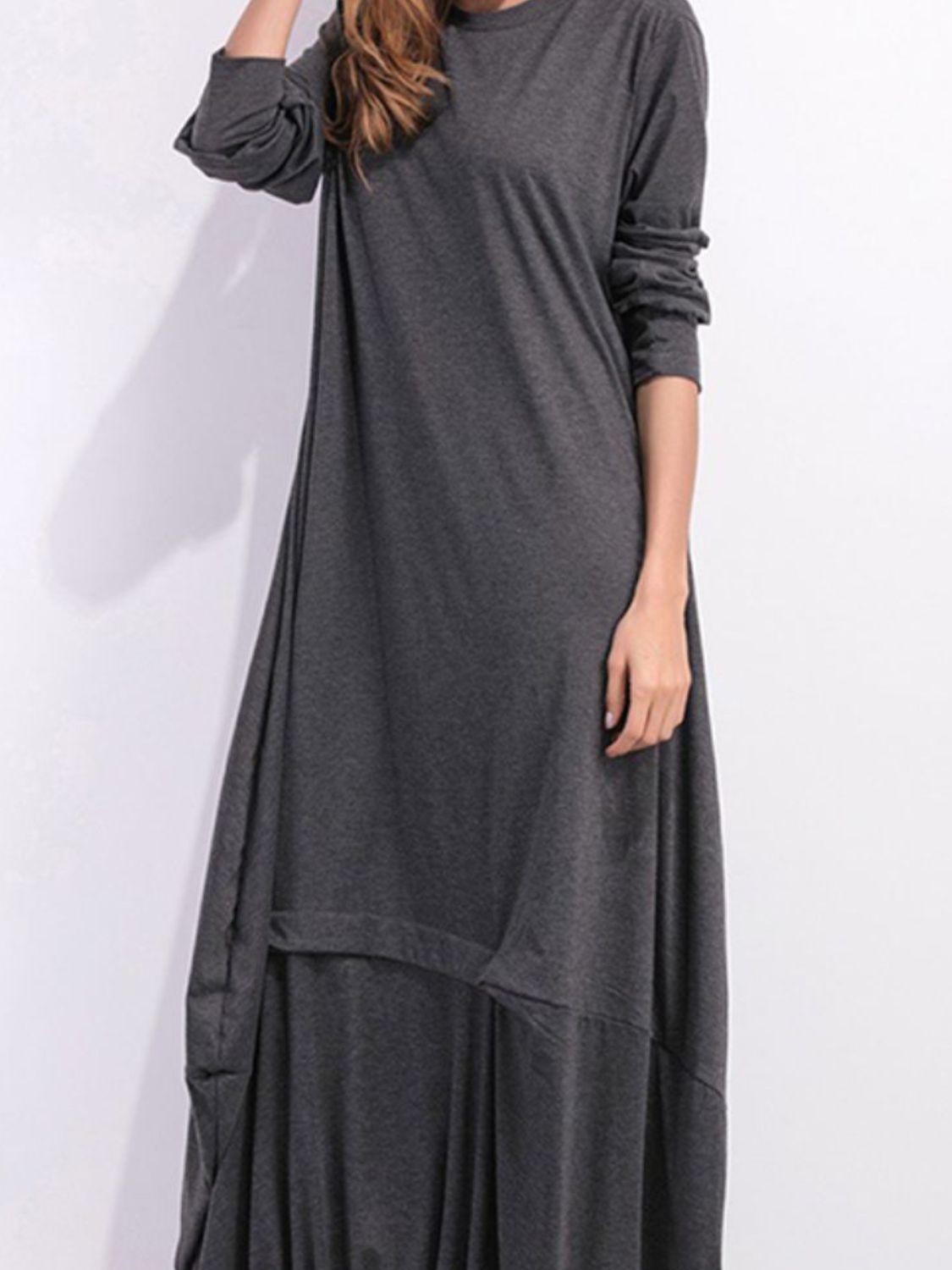 Ridiculously Comfy Long Sleeve Maxi Sweatshirt Dress - MXSTUDIO.COM