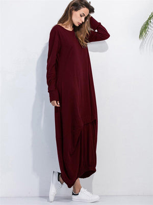 Ridiculously Comfy Long Sleeve Maxi Sweatshirt Dress - MXSTUDIO.COM