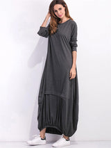 Ridiculously Comfy Long Sleeve Maxi Sweatshirt Dress - MXSTUDIO.COM