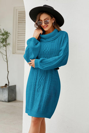 Ritzy Lantern Sleeve Sweater Dress - MXSTUDIO.COM