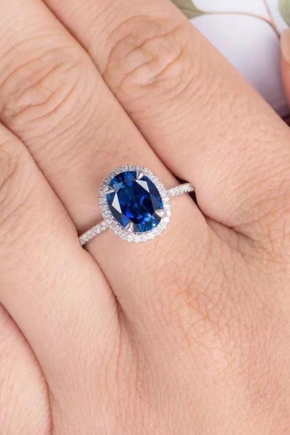 Rivaling Pigeon Egg Shaped 2 Carat Blue Moissanite Ring - MXSTUDIO.COM