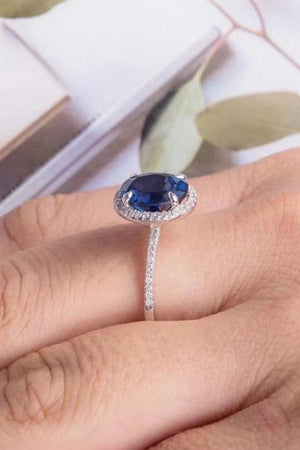 Rivaling Pigeon Egg Shaped 2 Carat Blue Moissanite Ring - MXSTUDIO.COM