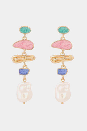 Rock In Style Synthetic Pearl Fashion Dangle Earrings-MXSTUDIO.COM