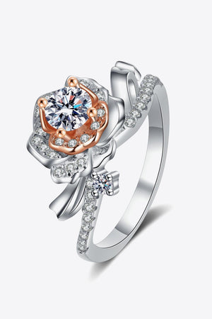 Rose Flower 0.5 Carat Moissanite Ring - 925 Sterling Silver - MXSTUDIO.COM