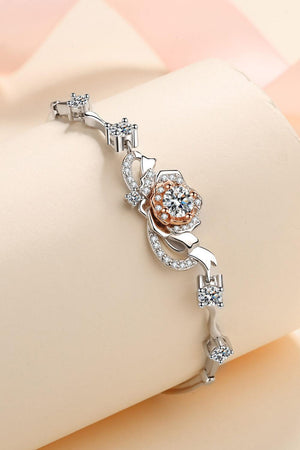 Rose Flower 1.4 Carat Moissanite Adjustable Bracelet - MXSTUDIO.COM