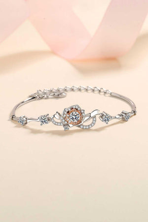 Rose Flower 1.4 Carat Moissanite Adjustable Bracelet - MXSTUDIO.COM