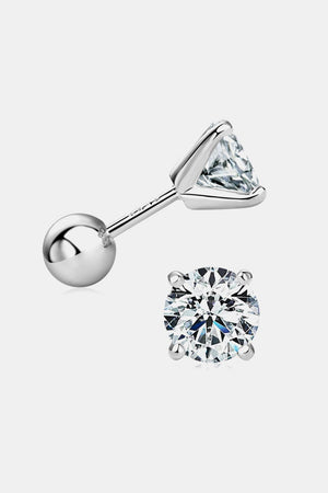 Round 4-Prong 2 Carat Moissanite Stud Earrings - MXSTUDIO.COM