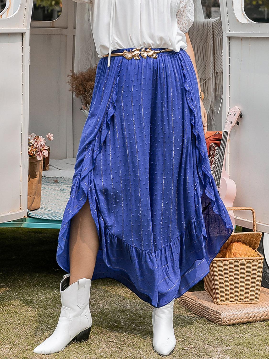 a woman standing in front of a trailer