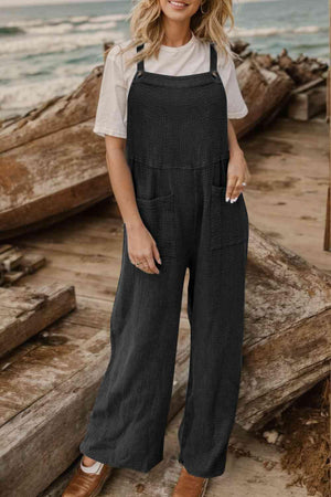 Rustic Appeal Front Pocket Wide Leg Overalls - MXSTUDIO.COM