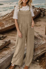 Rustic Appeal Front Pocket Wide Leg Overalls - MXSTUDIO.COM