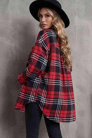 Safe And Warm Collared Plaid Button Up Jacket - MXSTUDIO.COM