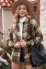 Safe And Warm Collared Plaid Button Up Jacket - MXSTUDIO.COM